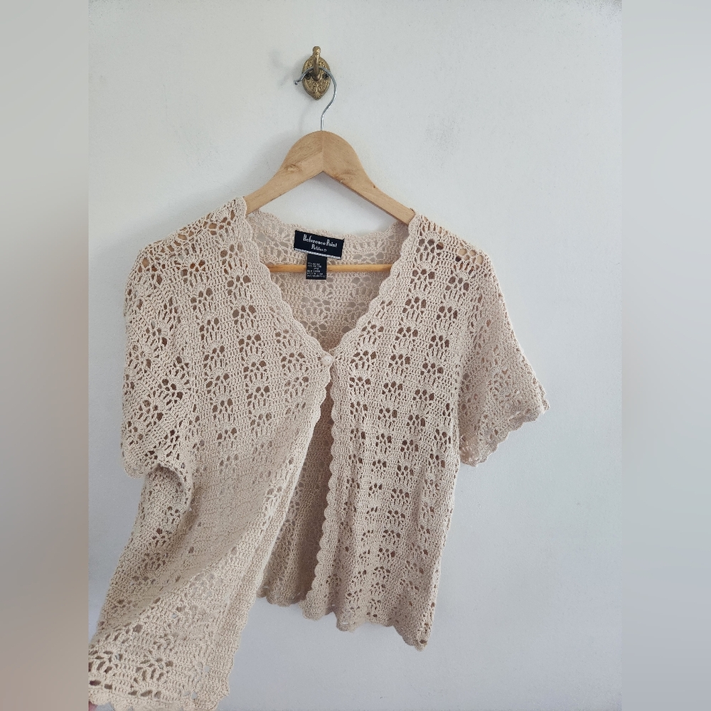 Vintage Crochet Boho Cardigan Size Medium (petite) See measurements
